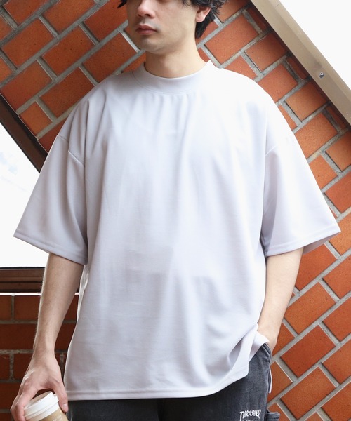 ８(eight)（エイト）の「モックネックワイドシルエットTシャツ（Tシャツ/カットソー・メンズ・ブラック/グレー系その他/ネイビー/ライトブラウン・LARGE/MEDIUM/X-LARGE）」の15枚目の写真