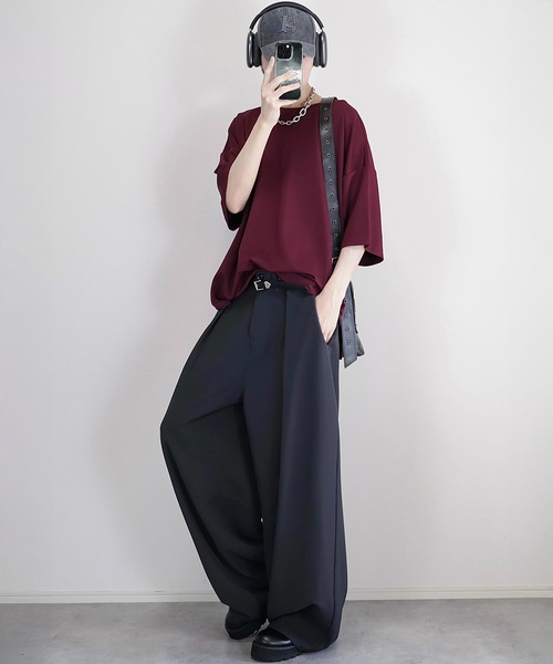 Loose/ルース(ルース)の「ドレープ バギーワイドタックスラックス(スラックス・メンズ・チャコールグレー/ブラック・XS/S/M/L)」の17枚目の写真