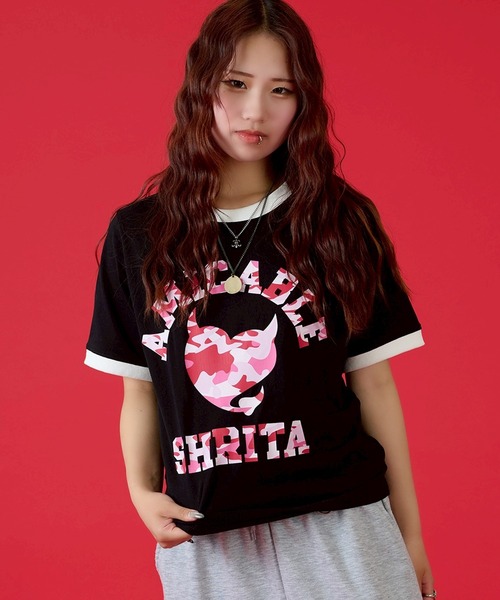 JOEY HYSTERIC Lサイズ 迷彩柄パーカー GUITAR GIRL MICHIGAN刺繍