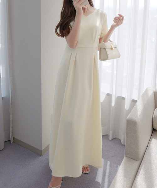 [MTサイズ]JUNOAH バックレースアップフレアカットワンピース バックレースアップフレアカットワンピース[高身長サイズMT/低