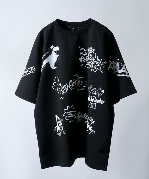 Starting Over(スターティングオーバー)の「graff print T-shirt/グラフ プリント Tシャツ(Tシャツ/カットソー・メンズ・オフホワイト/サックスブルー/ブラック・M/L)」の3枚目の写真