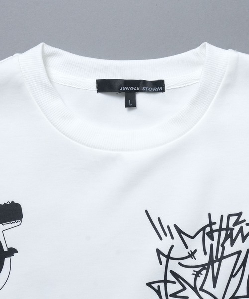 Starting Over(スターティングオーバー)の「graff print T-shirt/グラフ プリント Tシャツ(Tシャツ/カットソー・メンズ・オフホワイト/サックスブルー/ブラック・M/L)」の4枚目の写真