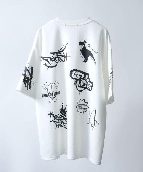 Starting Over(スターティングオーバー)の「graff print T-shirt/グラフ プリント Tシャツ(Tシャツ/カットソー・メンズ・オフホワイト/サックスブルー/ブラック・M/L)」の8枚目の写真