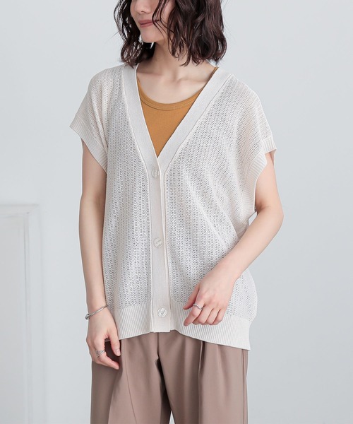 n'OrLABEL(ノアールレーベル)の「『ニットジレカーディガン』(ベスト・レディース・グレー/ネイビー/アイボリー・1/2)」の12枚目の写真