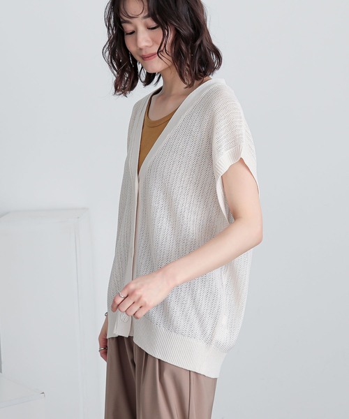 n'OrLABEL(ノアールレーベル)の「『ニットジレカーディガン』(ベスト・レディース・グレー/ネイビー/アイボリー・1/2)」の13枚目の写真