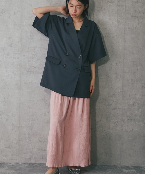 ANOTHER S（アナザーエス）の「ヘザーエステルハーフスリーブジャケット（テーラードジャケット・レディース・ベージュ/ブラウン/ブラック/アイボリー/チャコールグレー・FREE）」の19枚目の写真