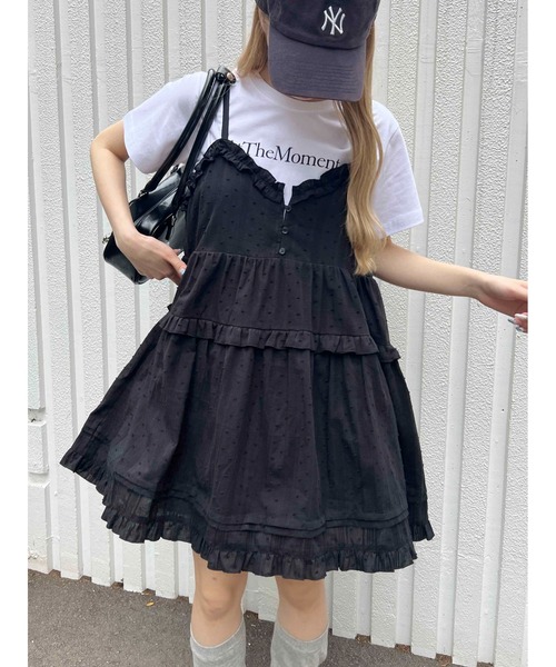 セール】コットンレースフリルミニワンピース（ワンピース）｜WC