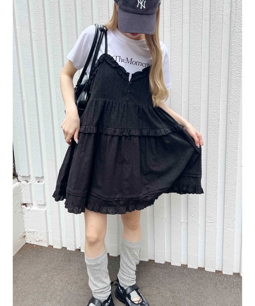 WC(ダブル シー)の「コットンレースフリルミニワンピース(ワンピース・レディース・ブラック/ホワイト・FREE)」の12枚目の写真