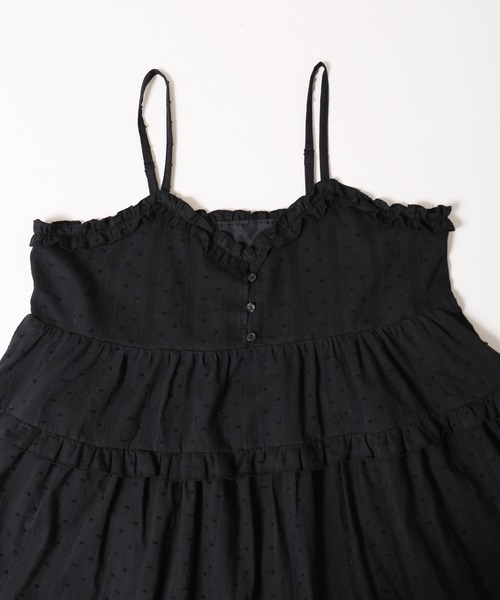 ANDWANG ダブルフリルミニドレス andwang ダブルフリルミニドレス 2size ミニワンピース black