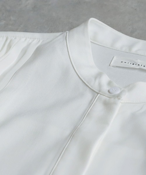 antiqua(アンティカ)の「プリーツタックシャツ(シャツ/ブラウス・レディース・オフホワイト/ブラック・ONESIZE)」の21枚目の写真