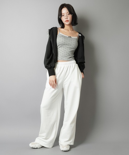 SPINNS（スピンズ）の「カップ付きキャミソール/ドット/水玉柄/リボン/レース/ウィッシュコア（キャミソール・レディース・ブラック/グレー/ピンク・ONESIZE）」の16枚目の写真