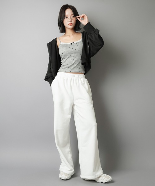 SPINNS（スピンズ）の「カップ付きキャミソール/ドット/水玉柄/リボン/レース/ウィッシュコア（キャミソール・レディース・ブラック/グレー/ピンク・ONESIZE）」の17枚目の写真