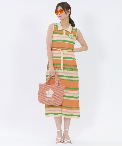 クロッシェラフィアライク トート（アイボリー） マリークワント MARY QUANT クロッシェラフィアライク トート
