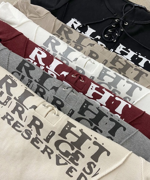non-hedge(ノンヘッジ)の「切替ロゴレースアップショート丈Tシャツ(Tシャツ/カットソー・レディース・ベージュ/ワインレッド/ブラック/アイボリー/グレー/オフホワイト・FREE)」の14枚目の写真