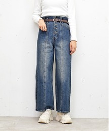 ストレートベルトパンツ