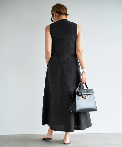 Deuxieme Classe(ドゥーズィエムクラス)の「*Linen ベスト(ベスト・レディース・ブラック/カーキ・FREE)」の9枚目の写真