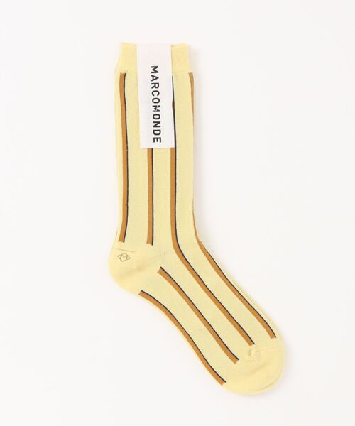 MARCOMONDE（マルコモンド）の「【MARCOMONDE】Turkey pattern ストライプソックス（ソックス/靴下・レディース・ライトイエロー/ネイビー/バーガンディー/グリーン・FREE）」の3枚目の写真