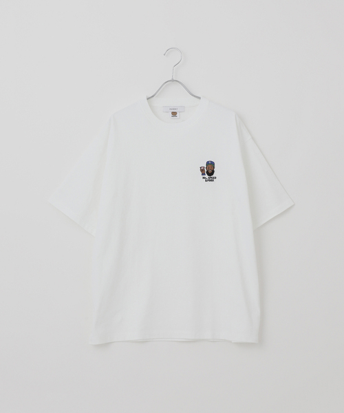 【関税込】 半袖Tシャツ - ホワイト ネックジャガードロゴ半袖Tシャツ｜MEN｜251HSC80-021D｜AZUL BY
