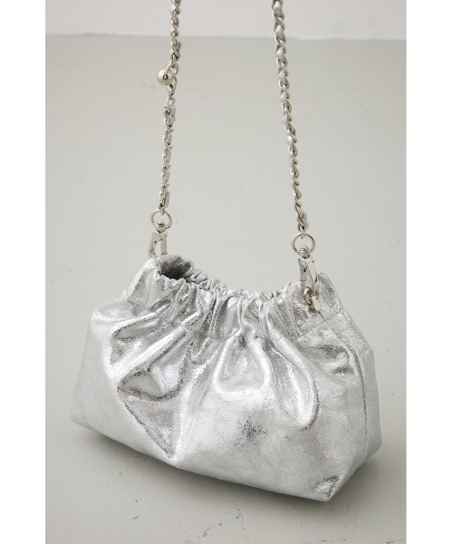 【新品未使用】リリーブラウン　オリエンタルメタルバッグ　チェーンバッグ/シルバー メタルチェーンポシェットバッグ（ショルダーバッグ）｜AZUL BY