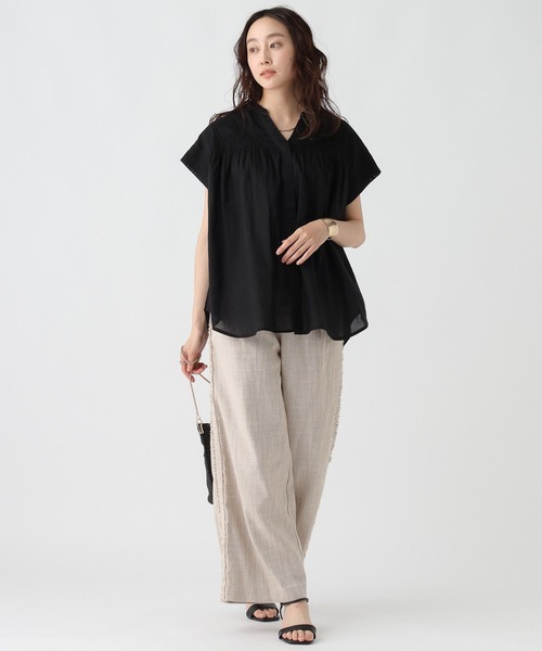 Elura（エルーラ）の「ボイルギャザーブラウス/321639（シャツ/ブラウス・レディース・ブルー/ライトイエロー/ブラック/オレンジ・FREE）」の21枚目の写真