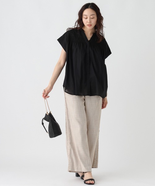 Elura（エルーラ）の「ボイルギャザーブラウス/321639（シャツ/ブラウス・レディース・ブルー/ライトイエロー/ブラック/オレンジ・FREE）」の22枚目の写真