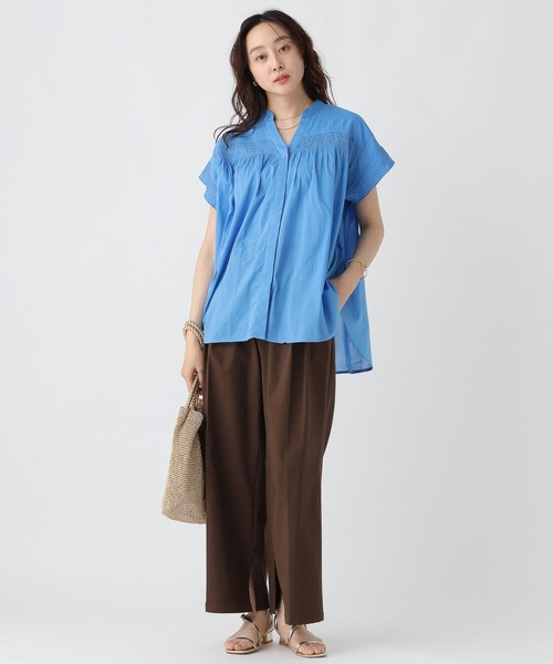 Elura（エルーラ）の「ボイルギャザーブラウス/321639（シャツ/ブラウス・レディース・ブルー/ライトイエロー/ブラック/オレンジ・FREE）」の5枚目の写真