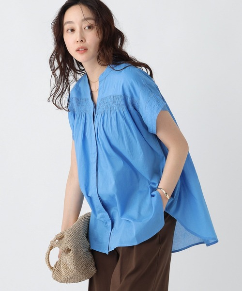 Elura（エルーラ）の「ボイルギャザーブラウス/321639（シャツ/ブラウス・レディース・ブルー/ライトイエロー/ブラック/オレンジ・FREE）」の9枚目の写真