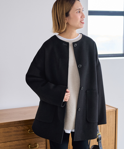 FRAMeWORK 新品❗️ハミルトンリバークルーネックコート セール】≪WEB限定追加≫ハミルトンリバークルーネックコート（ノー