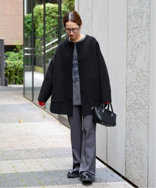 ≪WEB限定追加≫ハミルトンリバークルーネックコート（ノーカラー