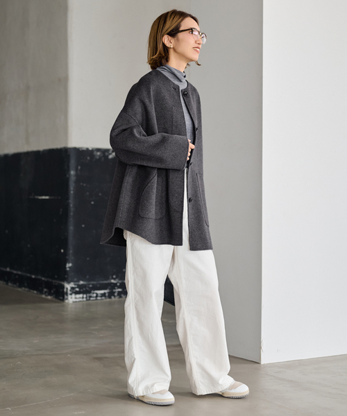 みぃすけ★フレームワーク　ハミルトンリバークルーネックコート ≪WEB限定追加≫ハミルトンリバークルーネックコート（ノーカラー