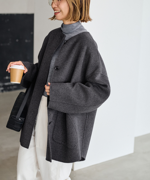 セール】≪WEB限定追加≫ハミルトンリバークルーネックコート（ノー