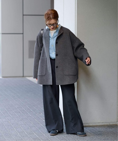 ≪WEB限定追加≫ハミルトンリバークルーネックコート（ノーカラー