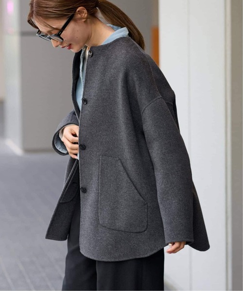 ≪WEB限定追加≫ハミルトンリバークルーネックコート（ノーカラー