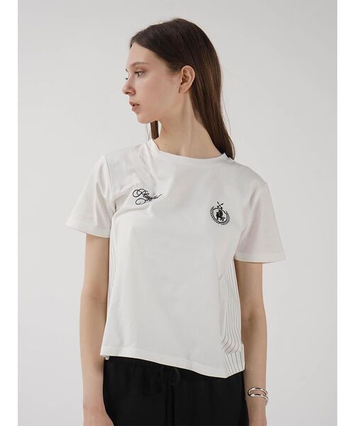 :ETHROF(イーサオブ)の「LOGO CROPPED T-SHIRT(Tシャツ/カットソー・レディース・オフホワイト/ブラック・FREE)」の12枚目の写真