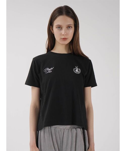 :ETHROF(イーサオブ)の「LOGO CROPPED T-SHIRT(Tシャツ/カットソー・レディース・オフホワイト/ブラック・FREE)」の15枚目の写真