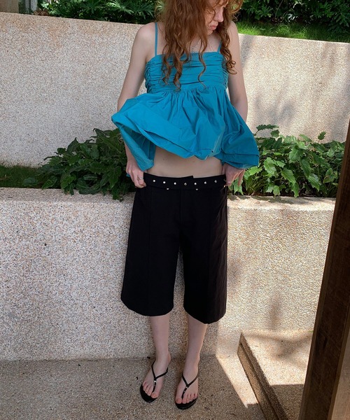 LONSLAN（ロンスラン）の「【LONSLAN】スタッズベルトハーフパンツ LONW25s065（その他パンツ・レディース・ブラック/ホワイト・S/M/L）」の14枚目の写真