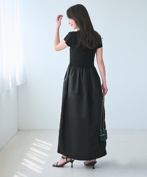 coca(coca)(コカ)の「ニットドッキング ワンピース(ワンピース・レディース・チャコール/ブラック・M/L/S)」の6枚目の写真