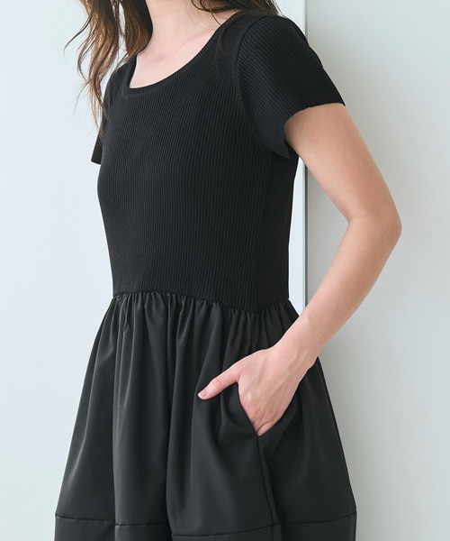 coca(coca)(コカ)の「ニットドッキング ワンピース(ワンピース・レディース・チャコール/ブラック・M/L/S)」の9枚目の写真