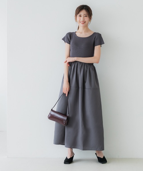 coca(coca)(コカ)の「ニットドッキング ワンピース(ワンピース・レディース・チャコール/ブラック・M/L/S)」の10枚目の写真
