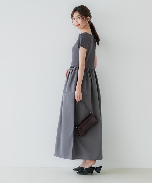 coca(coca)(コカ)の「ニットドッキング ワンピース(ワンピース・レディース・チャコール/ブラック・M/L/S)」の13枚目の写真