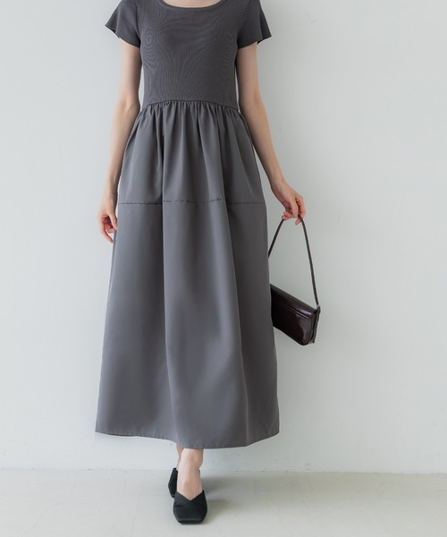 coca(coca)(コカ)の「ニットドッキング ワンピース(ワンピース・レディース・チャコール/ブラック・M/L/S)」の14枚目の写真