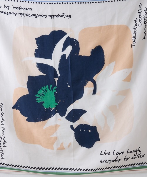 collex(コレックス)の「Botanical print viyella stole(ストール/ショール・レディース・ピンク/ネイビー・フリー)」の4枚目の写真