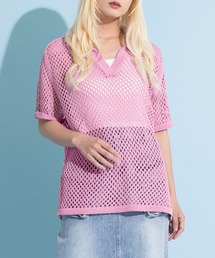 メッシュ」に該当するトップス（ライン柄）ファッション通販