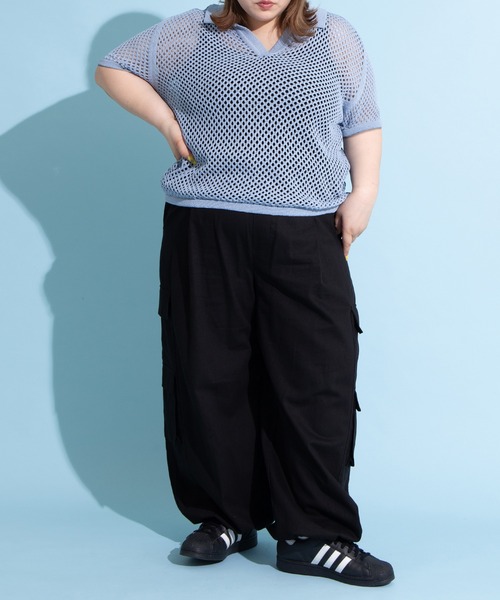 PUNYUS（プニュズ）の「2ラインメッシュトップス（Tシャツ/カットソー・レディース・サックスブルー/ブラック/ピンク・1/2/3/4）」の19枚目の写真