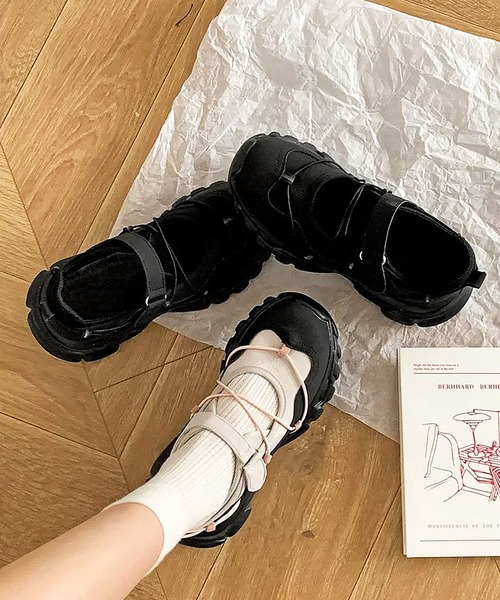 ammy.（エイミードット）の「【 ammy. / エイミードット 】 ラバーソール メリージェーン 厚底 スポーティー スニーカー（スニーカー・レディース・ブラック系/グレー系・37/38/39）」の8枚目の写真