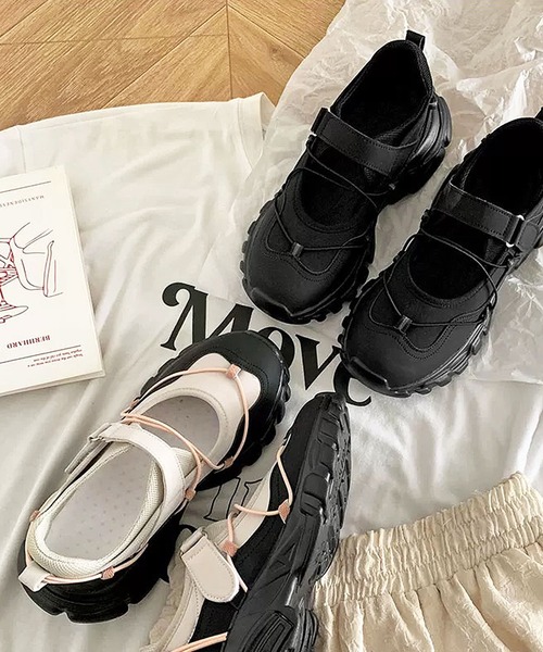 ammy.（エイミードット）の「【 ammy. / エイミードット 】 ラバーソール メリージェーン 厚底 スポーティー スニーカー（スニーカー・レディース・ブラック系/グレー系・37/38/39）」の6枚目の写真