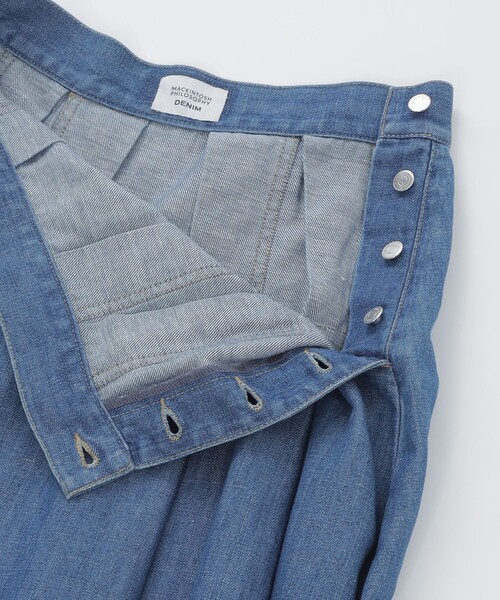 MACKINTOSH PHILOSOPHY(マッキントッシュ フィロソフィー)の「コットンリネンデニムタックプリーツスカート(デニムスカート・レディース・ブルー/ダークネイビー・40/38/36/34)」の6枚目の写真