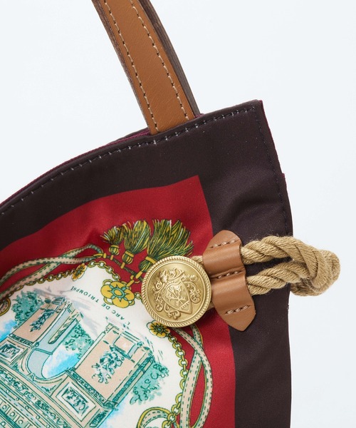 TREASURE TOPKAPI（トレジャートプカピ）の「【TREASURE TOPKAPI】マイルドサテン スカーフ柄 トートバッグ（トートバッグ・レディース・ダークブラウン/ブラック・FREE）」の12枚目の写真