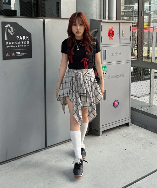 セール】アシンメトリーチェックミニスカート（スカート）｜ACLENT