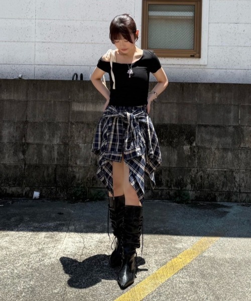 アシンメトリーチェックミニスカート（スカート）｜ACLENT（アクレント